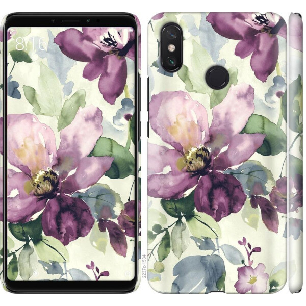 

Чехол на Xiaomi Mi Max 3 Цветы акварелью (04798)