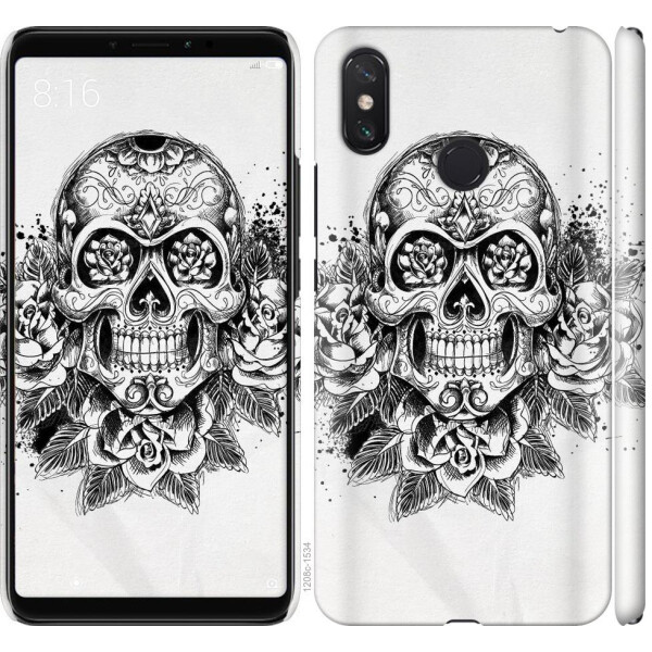 

Чехол на Xiaomi Mi Max 3 Череп и розы (04798)