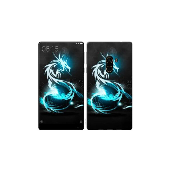 

Чехол на Xiaomi Mi MiX 2 Бело-голубой огненный дракон (04798)