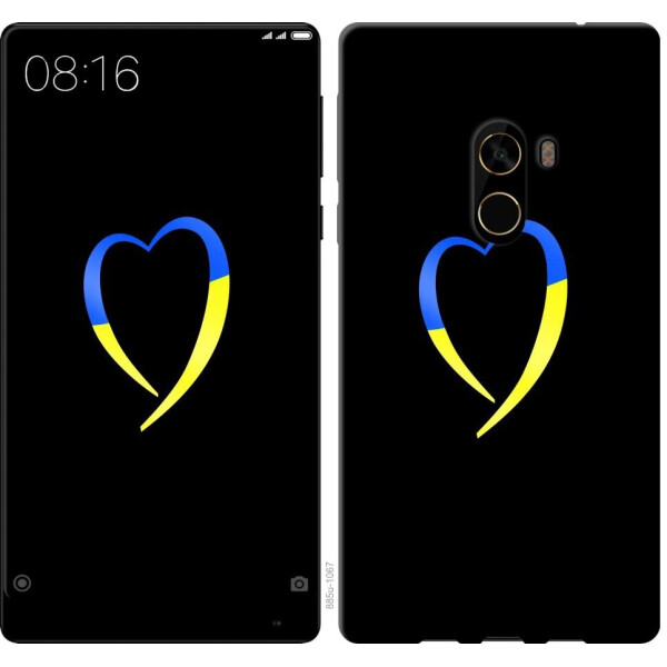 

Чехол на Xiaomi Mi MiX 2 Жёлто-голубое сердце (04798)
