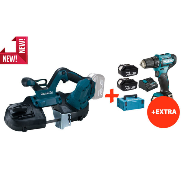 

Аккумуляторная ленточная пила Makita DPB181Z+Makita DF333DNX10+акк.12V 2Ah+2 акк.18V 5Ah+з/у+Makpac