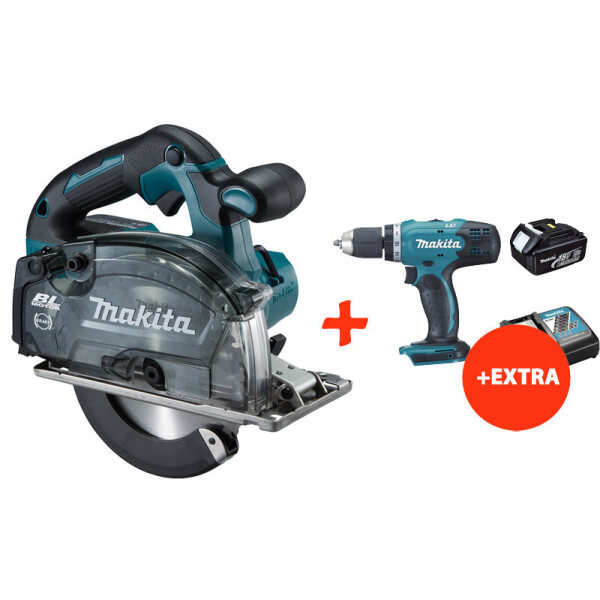 

Аккумуляторная дисковая пила по металлу Makita DCS553Z+аккумуляторная дрель-шуруповерт Makita DDF453RFX7
