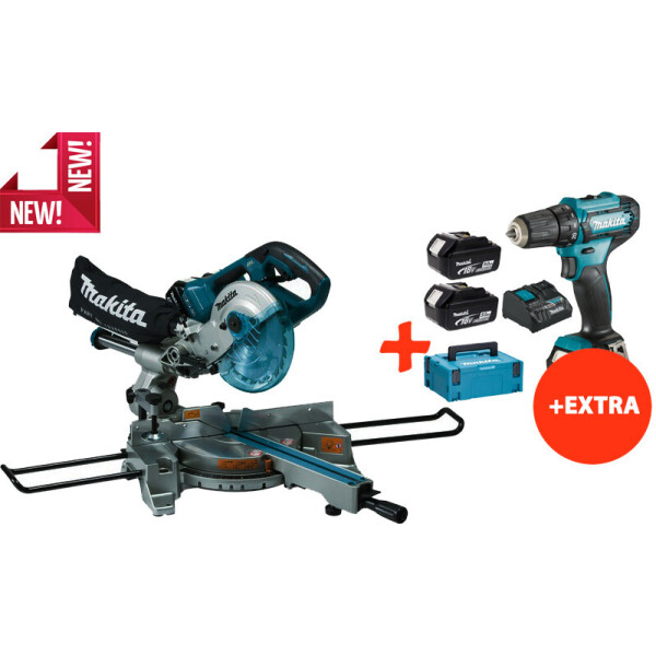 

Аккумуляторная торцовочная пила Makita DLS714Z+Makita DF333DNX10+акк.12V 2Ah+2 акк.18V 5Ah+з/у+Makpac