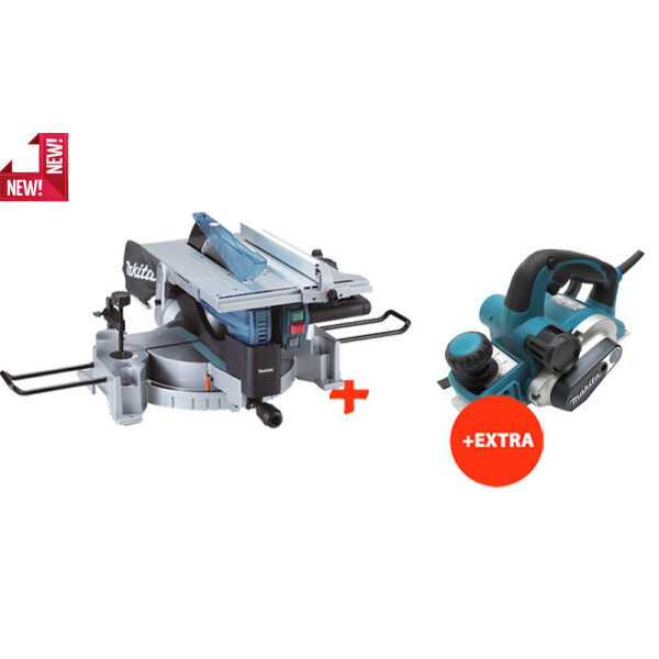 

Торцовочная пила Makita LH1201FL+рубанок Makita KP0810 (LH1201FLSET3)