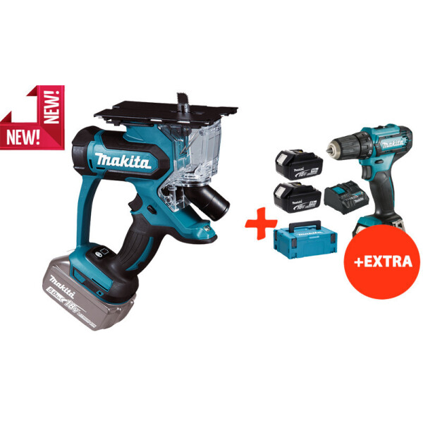 

Аккумуляторная пила для гипсокартона Makita DSD180Z+Makita DF333DNX10+акк.12V 2Ah+2 акк.18V 5Ah+з/у+Makpac