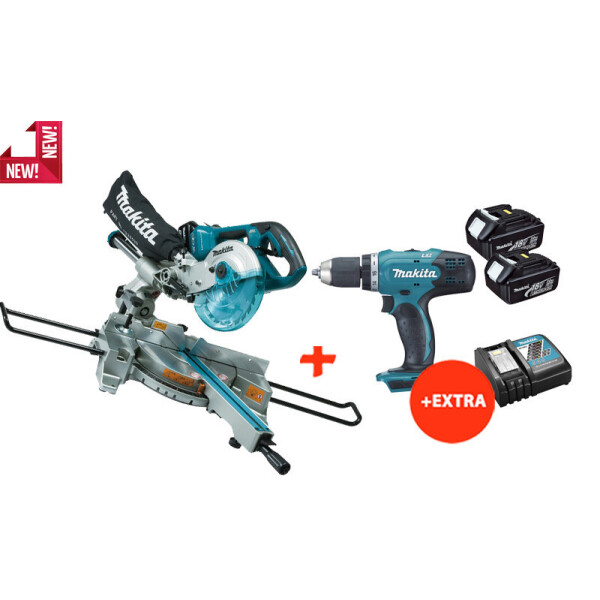 

Аккумуляторная торцовочная пила Makita DLS714Z+аккумуляторная дрель-шуруповерт Makita DDF453RFX7 (DLS714RF2X)