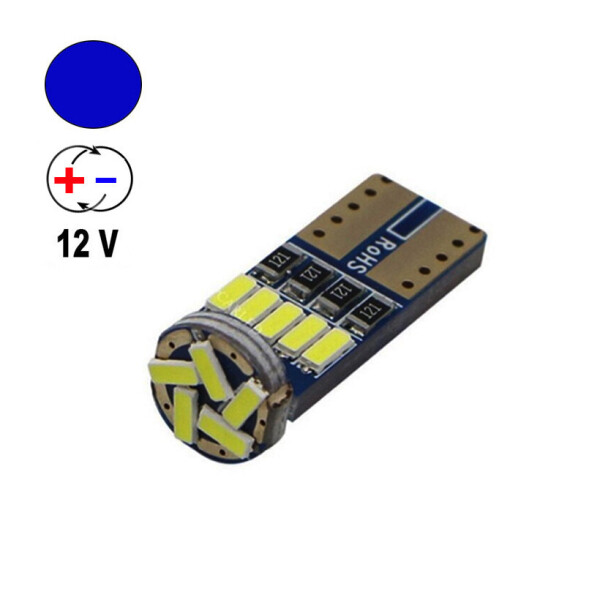 

Автолампа Terra T10 / W5W, цоколь W2.1x9.5d, 4040х14smd, синий, 12-24V