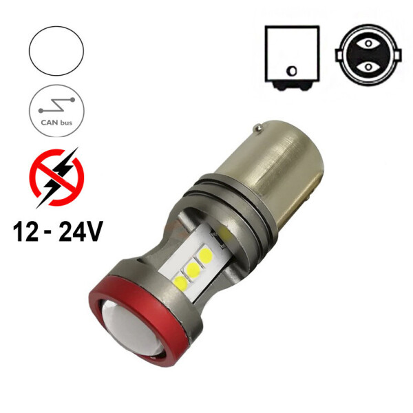 

Автолампа Terra P21/5W / 1157, цоколь BA15d, 3030x7smd, CANBUS обманка, белый, 12-24V