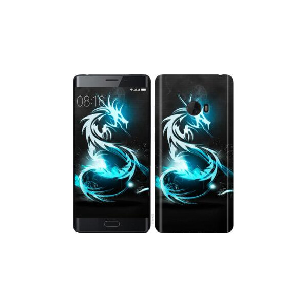 

Чехол на Xiaomi Mi Note 2 Бело-голубой огненный дракон (04798)