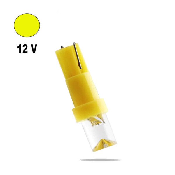 

Автолампа Terra T5 W2x4.6d, 1 LED, желтый, 12V, клиновидная линза