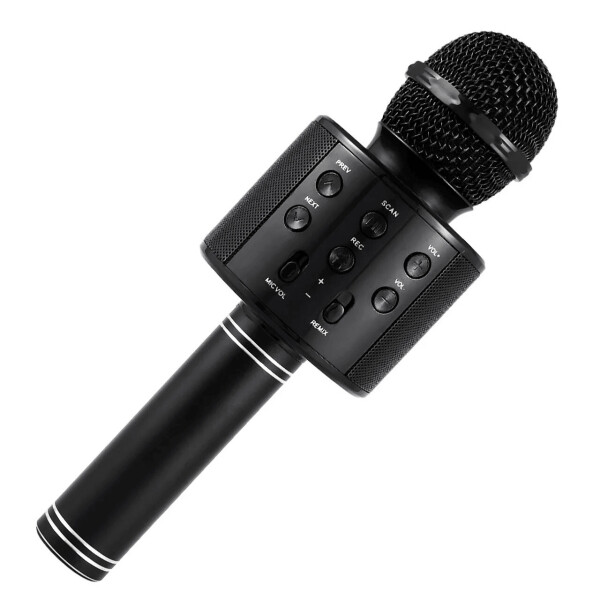 Акція на Беспроводной микрофон для караоке Wster WS-858 Черный (13340-4) від Allo UA