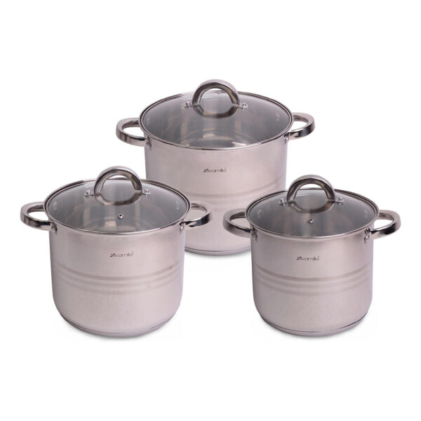 

Набор посуды нержавеющий Kamille - 5 x 6,5 x 8л (3шт)