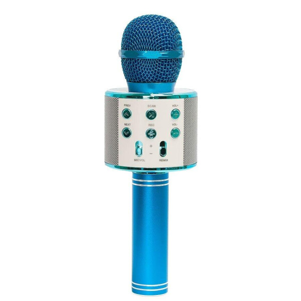 Акція на Беспроводной микрофон для караоке Wster WS-858 Голубой від Allo UA