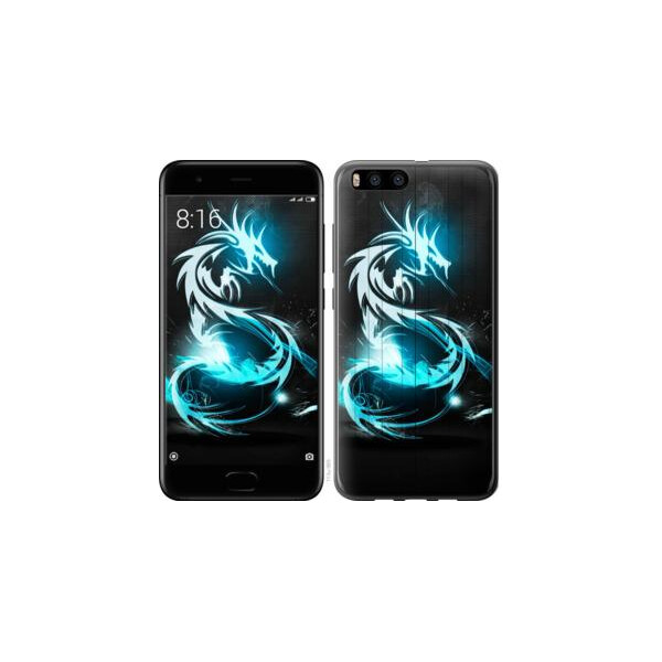 

Чехол на Xiaomi Mi Note 3 Бело-голубой огненный дракон (04798)