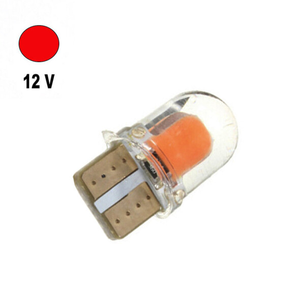 

Автолампа Terra T10 / W5W, цоколь W2.1x9.5d, COBx2, силикон, красный, 12V