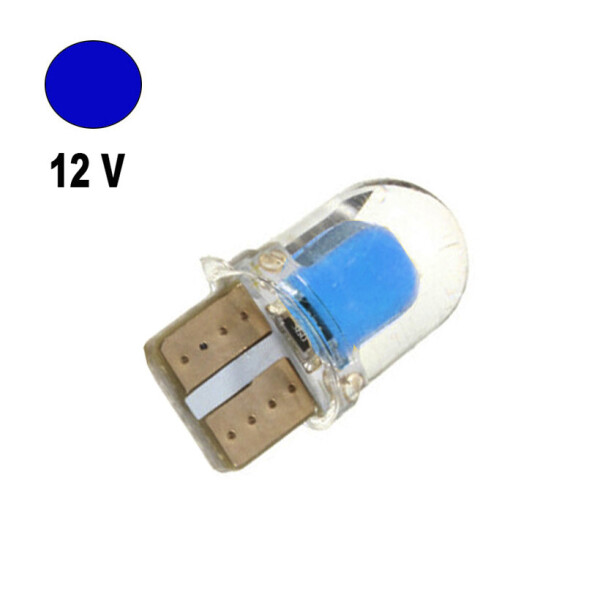 

Автолампа Terra T10 / W5W, цоколь W2.1x9.5d, COBx2, силикон, синий, 12V
