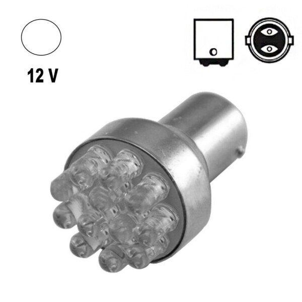 

Автолампа Terra P21/5W / 1157, цоколь BA15d, LEDx12, белый, 12V