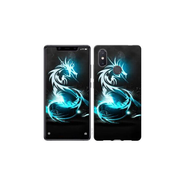 

Чехол на Xiaomi Mi8 SE Бело-голубой огненный дракон (04798)