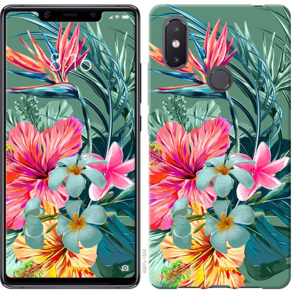 

Чехол на Xiaomi Mi8 SE Тропические цветы v1 (04798)