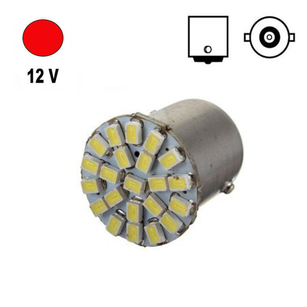 

Автолампа Terra P21W / 1156, цоколь BA15s, 3014x22smd, красный, 12V