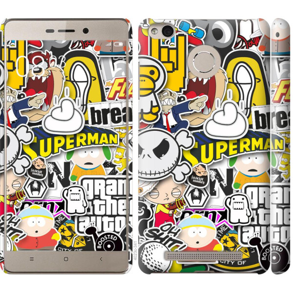 

Чехол на Xiaomi Redmi 3 Pro Popular logos (04798)