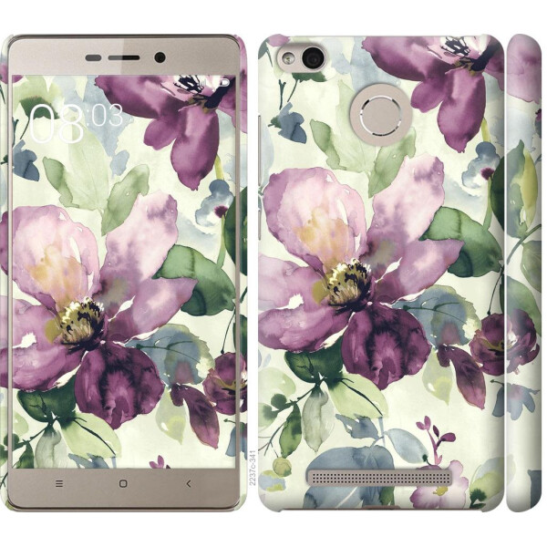 

Чехол на Xiaomi Redmi 3 Pro Цветы акварелью (04798)