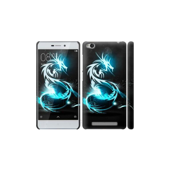

Чехол на Xiaomi Redmi 3 Бело-голубой огненный дракон (04798)