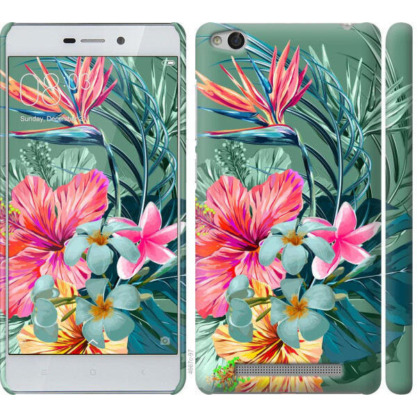 

Чехол на Xiaomi Redmi 3 Тропические цветы v1 (04798)