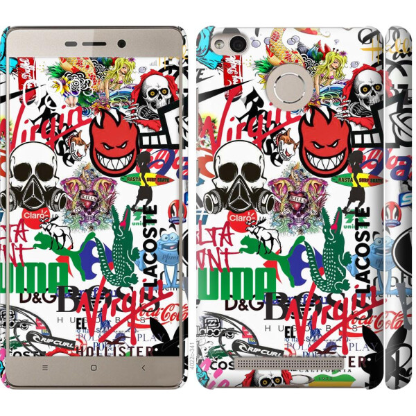 

Чехол на Xiaomi Redmi 3s Many different logos (04798)