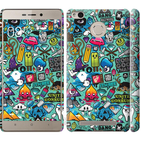 

Чехол на Xiaomi Redmi 3s Стикер бомбинг 1 (04798)