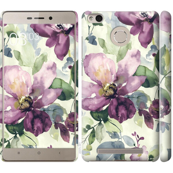 

Чехол на Xiaomi Redmi 3s Цветы акварелью (04798)