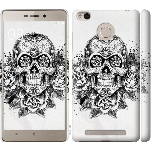

Чехол на Xiaomi Redmi 3s Череп и розы (04798)
