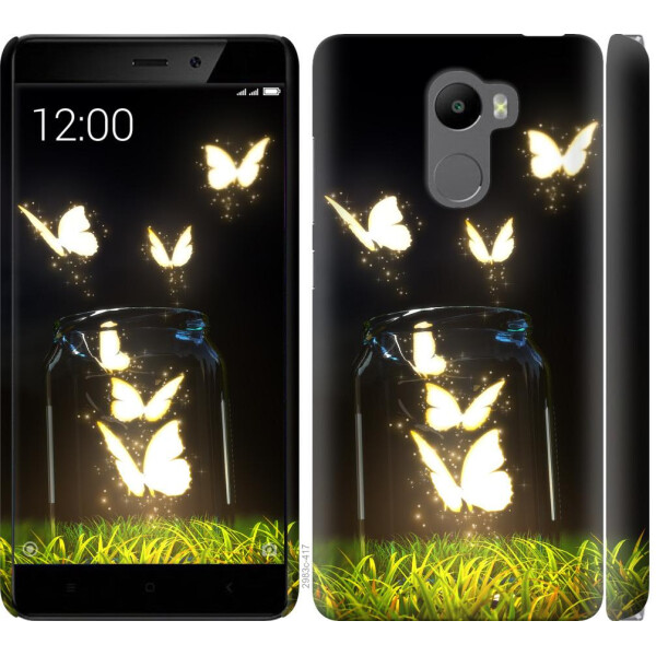 

Чехол на Xiaomi Redmi 4 Светящиеся бабочки (04798)