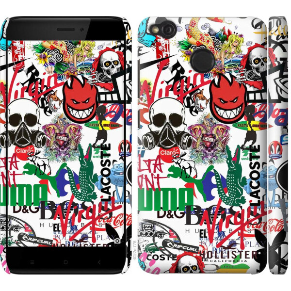 

Чехол на Xiaomi Redmi 4X Many different logos (04798)