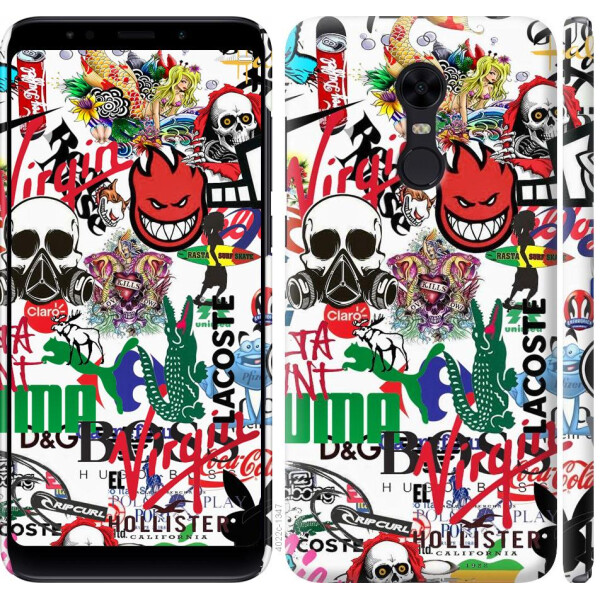 

Чехол на Xiaomi Redmi 5 Plus Many different logos (04798)