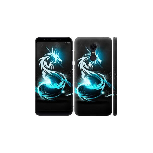 

Чехол на Xiaomi Redmi 5 Plus Бело-голубой огненный дракон (04798)