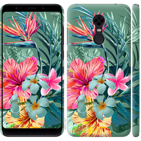 

Чехол на Xiaomi Redmi 5 Plus Тропические цветы v1 (04798)