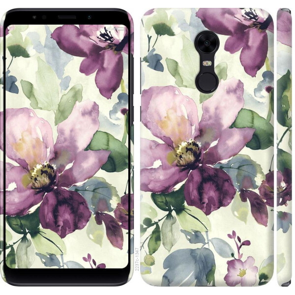 

Чехол на Xiaomi Redmi 5 Plus Цветы акварелью (04798)