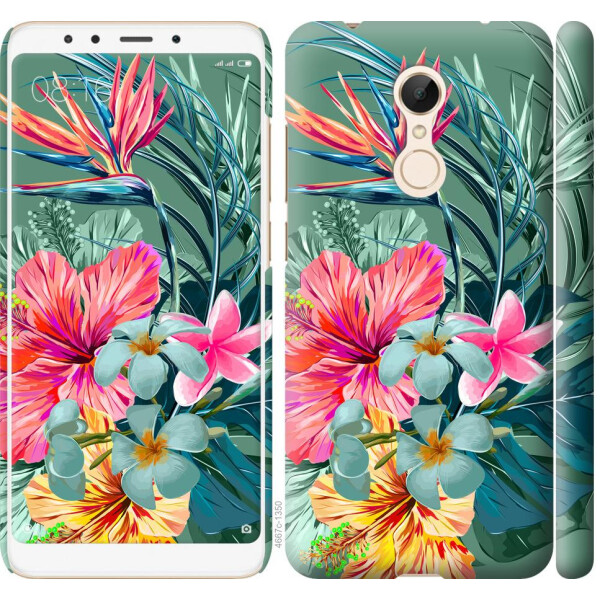 

Чехол на Xiaomi Redmi 5 Тропические цветы v1 (04798)