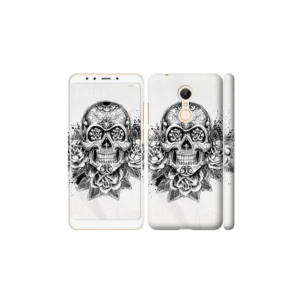 

Чехол на Xiaomi Redmi 5 Череп и розы (04798)