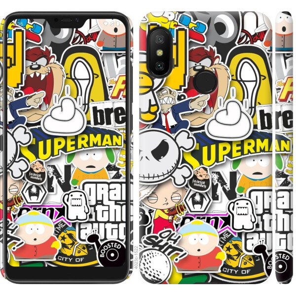 

Чехол на Xiaomi Redmi 6 Pro Popular logos (04798)