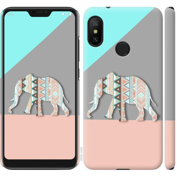 

Чехол на Xiaomi Redmi 6 Pro Узорчатый слон (04798)