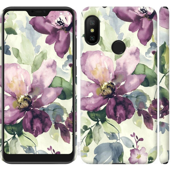 

Чехол на Xiaomi Redmi 6 Pro Цветы акварелью (04798)