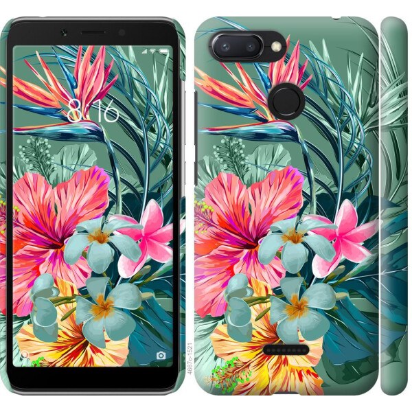

Чехол на Xiaomi Redmi 6 Тропические цветы v1 (04798)