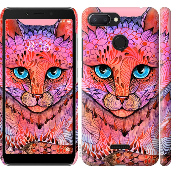 

Чехол на Xiaomi Redmi 6 Узорчатая кошка (04798)