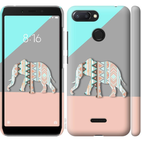 

Чехол на Xiaomi Redmi 6 Узорчатый слон (04798)