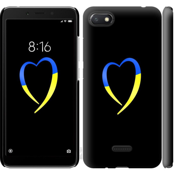 

Чехол на Xiaomi Redmi 6A Жёлто-голубое сердце (04798)