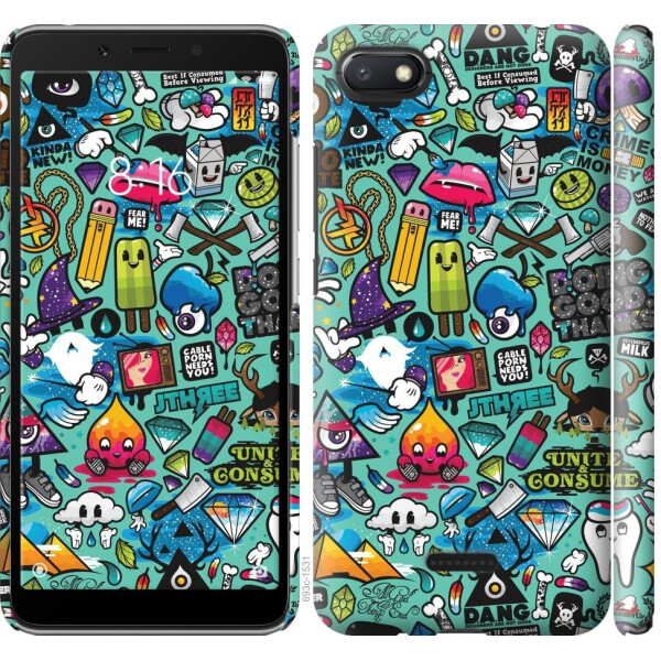 

Чехол на Xiaomi Redmi 6A Стикер бомбинг 1 (04798)