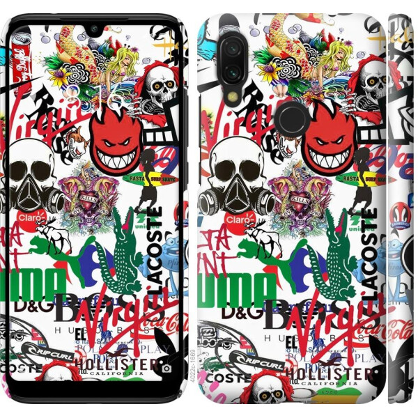 

Чехол на Xiaomi Redmi 7 Many different logos (04798)