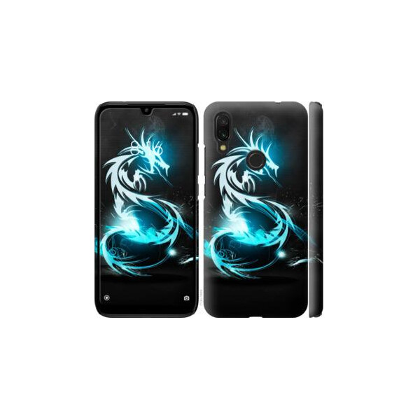 

Чехол на Xiaomi Redmi 7 Бело-голубой огненный дракон (04798)